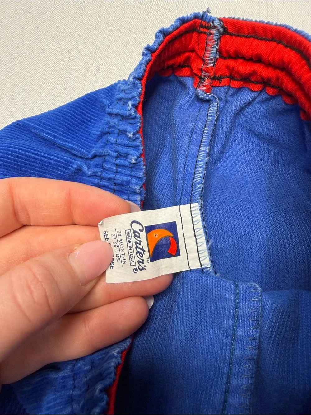 Vintage royal blue Carters corduroy pants size 24 months